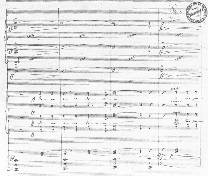 Copie du manuscrit du Requiem de Fauré