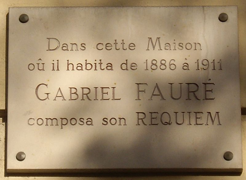 Plaque commemorative Requiem